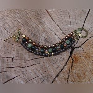 Three Strand Bead Bracelet by Sandy Robinson Jewelry